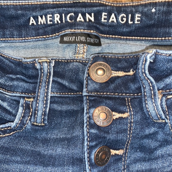 American Eagle Next Level Stretch Distressed Hi-Rise Jeggings 2 Regular - Picture 4 of 11